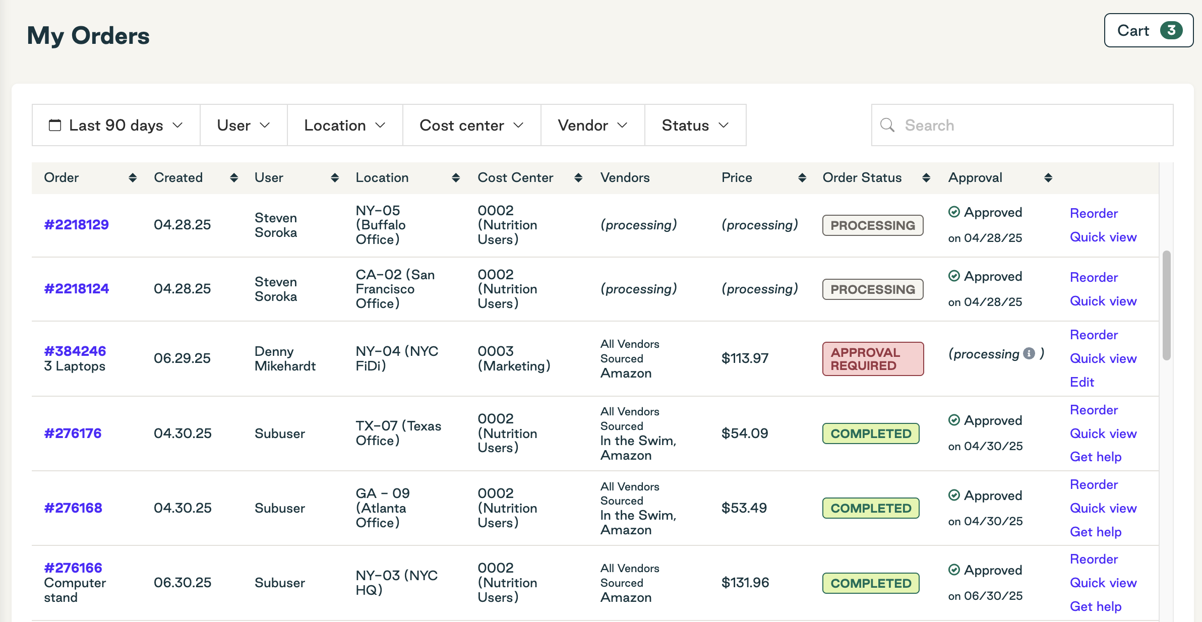 My Orders – Order.co
